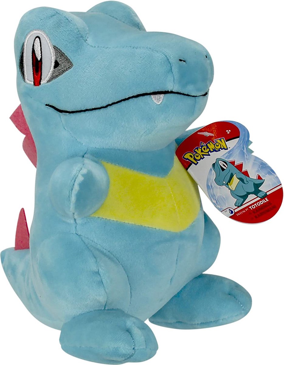 Totodile – Pokémon Pluche Knuffel 21 cm {Pokemon Plush Toy | Speelgoed Knuffeldier Knuffelpop voor kinderen jongens meisjes | Charizard, Bulbasaur, Charmander, Squirtle, Pikachu, Eevee}